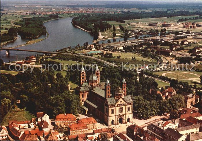 Speyer Rhein Fliegeraufnahme mit Dom