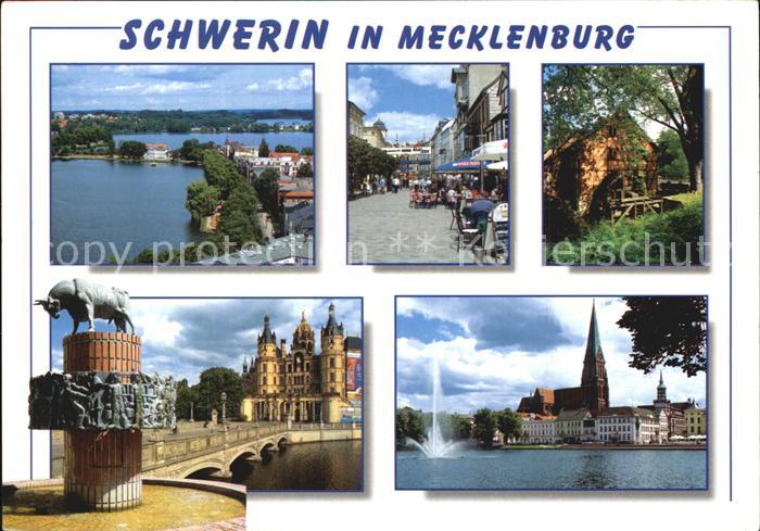 Schwerin Mecklenburg Stadtansichten Schloss Kirche Fussgaengerzone