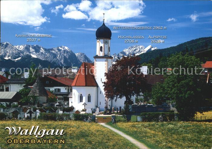 Wallgau Kirche Hochblassen Karwendelgebirge Alpspitze