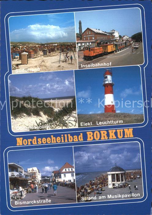BORKUM Nordseebad Niedersachsen Inselbahnhof Leuchtturm Suedstrand