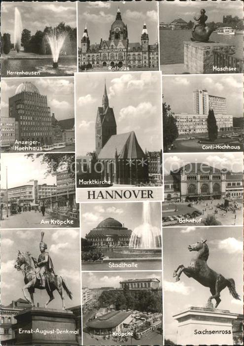 HANNOVER  CITY Herrhausen Anzeiger Hochhaus Am Kroepcke Bahnhof Marktkirche Masc