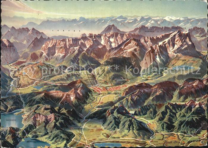 GARMISCH-PARTENKIRCHEN Bayern Landkarte