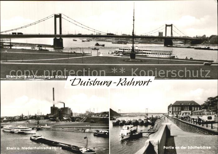 Duisburg Ruhrort Homberger Bruecke Rhein- und Niederrheinische Huette Schifferbo