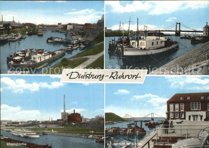 Duisburg Ruhr Hafenbecken Rheinpartie Schifferboerse Homberger Bruecke