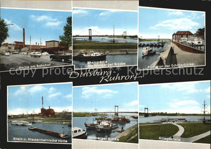 Duisburg Ruhr Bahnhof Homberger Bruecke Anlegestelle Schifferboerse