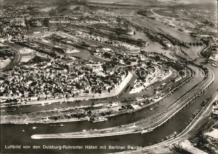 Duisburg Ruhr Fliegeraufnahme Hafen Berliner Bruecke