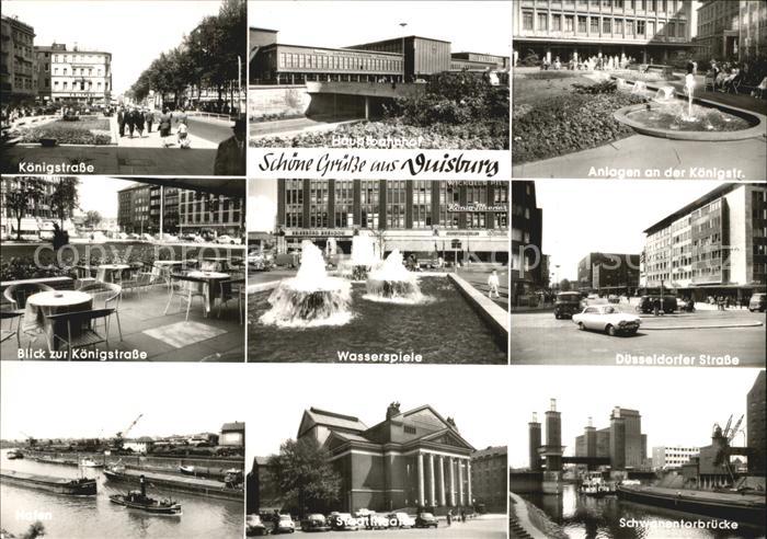 Duisburg Ruhr Koenigstrasse Rheinpartie Wasserspiele Hauptbahnhof Schwanentorbru
