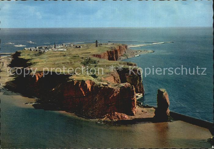 HELGOLAND Insel Schleswig-Holstein Fliegeraufnahme Nordwestkueste und Oberland
