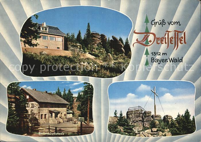 Dreisessel Gipfelkreuz Teilansicht Unterkunftshaus