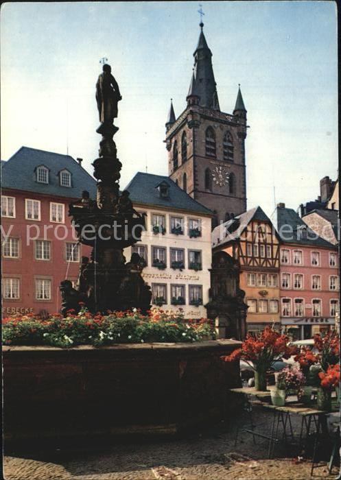 TRIER  CITY Marktbrunnen St Gangolf Kirche