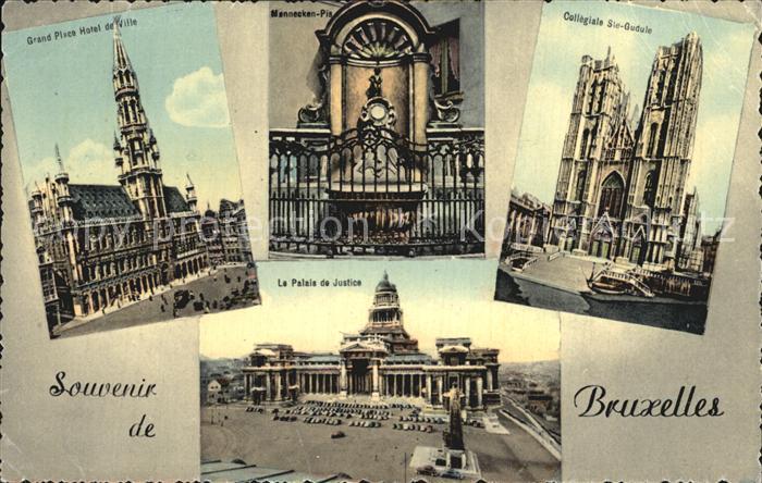 Bruessel Bruxelles Grand Place Rathaus Gerichtsgebaeude