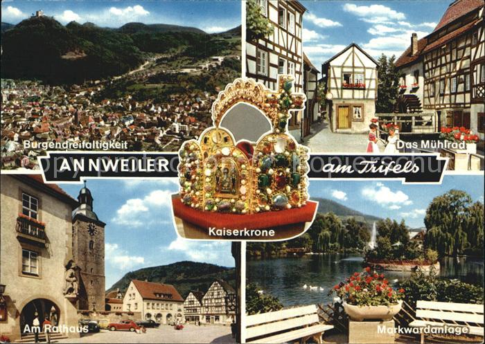 Annweiler Trifels Burgendreifaltigkeit Muehlrad Rathaus Markwardanlage