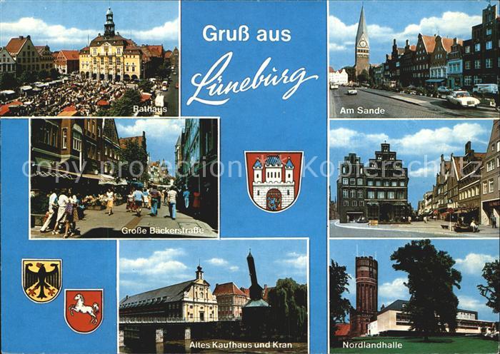 LueNEBURG  CITY Rathaus Am Sande Altes Kaufhaus Kran Nordlandhalle