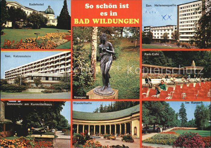 Bad Wildungen Badehotel Sanatorium Katzenstein Helenenquelle Kurpark Sonnenuhr