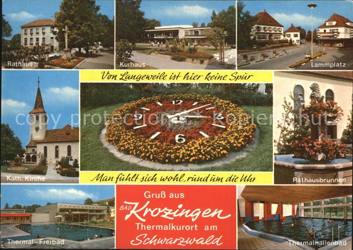 Bad Krozingen Rathaus Kurhaus Lammplatz Katholische Kirche Rathausbrunnen