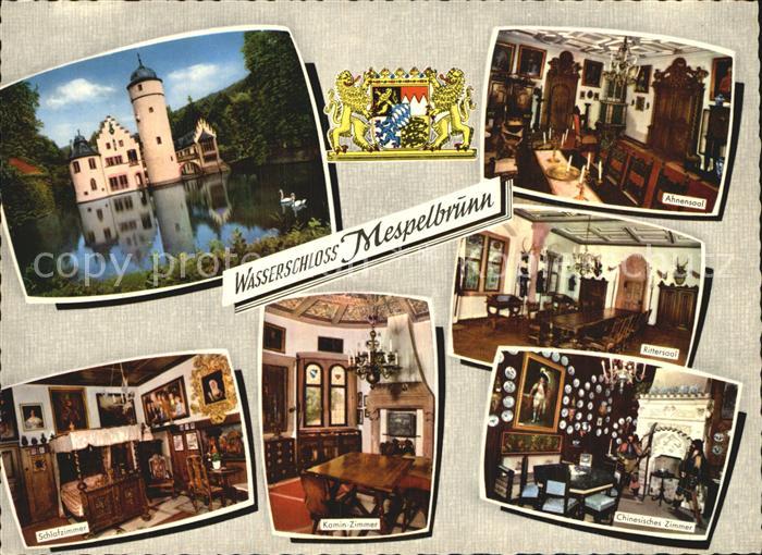 Mespelbrunn Wasserschloss Ahnensaal Schlafzimmer Kaminzimmer Rittersaal