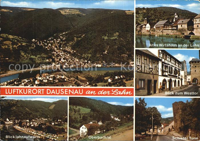 Dausenau Fliegeraufnahme Westtor Schiefer Turm Lahnpartie