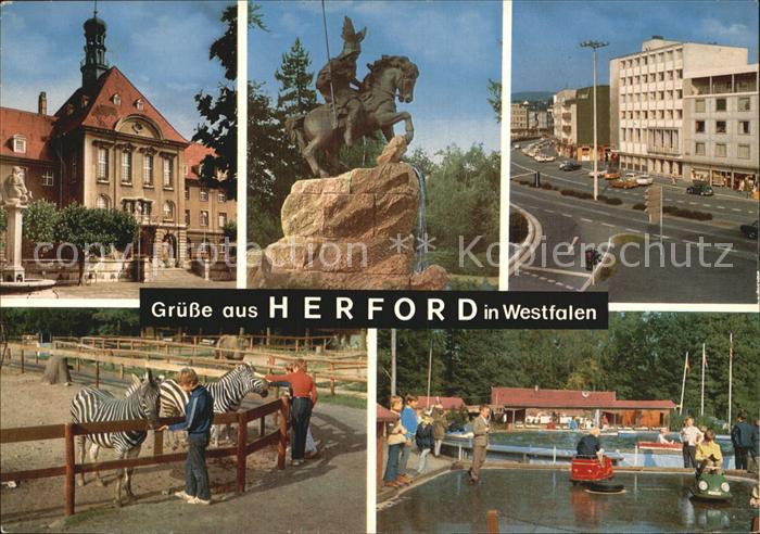 Herford Rathaus Wittekind-Denkmal Berliner-Platz Tierpark