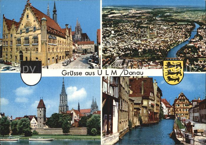 Ulm Donau Fliegeraufnahme Donaupartie