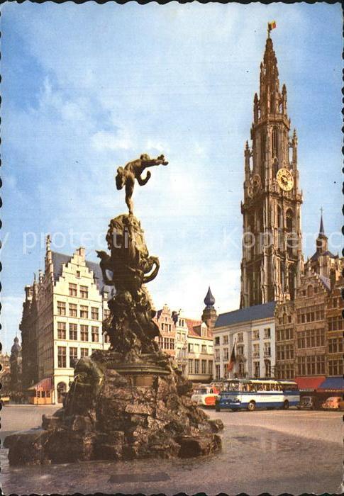 Anvers Antwerpen Dom und Brabo-Denkmal