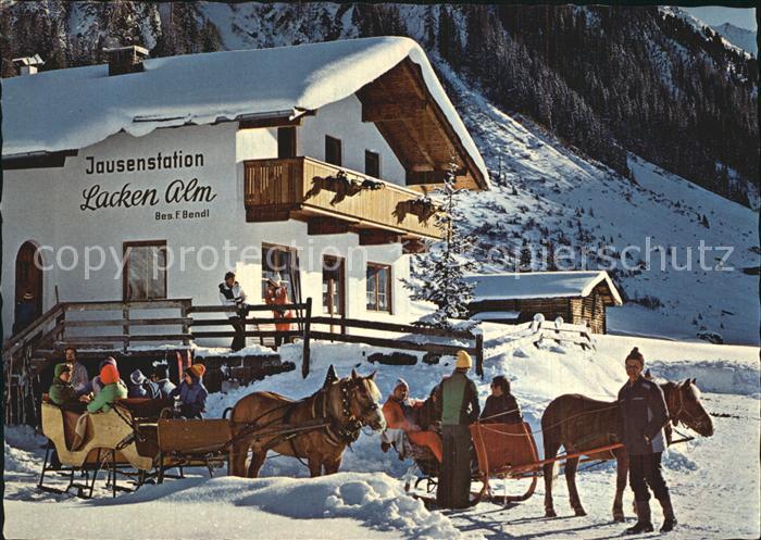 Gerlos Jausenstation Lackenalm Pferdeschlitten