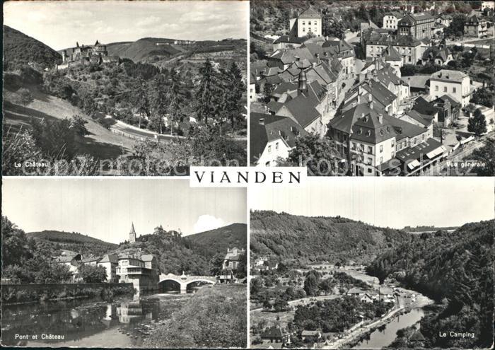 Vianden Fliegeraufnahme Chateau Camping Pont