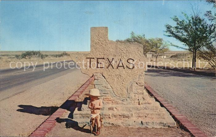Texas US-State Stone Marker und Kleinkind