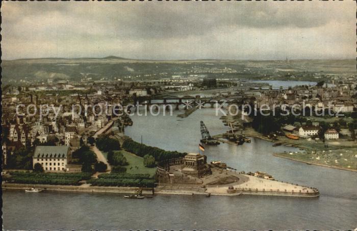 Koblenz Rhein Fliegeraufnahme Deutsches Eck