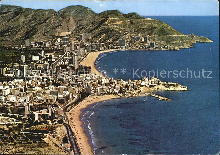 Benidorm Fliegeraufnahme mit Strand