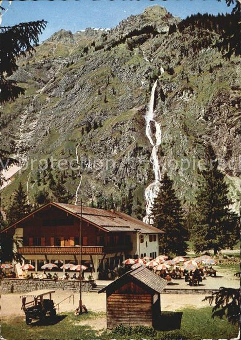 Oberstdorf Berggasthof Oytalhaus mit Wasserfall