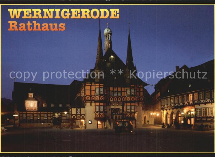 Wernigerode Harz Rathaus am Abend
