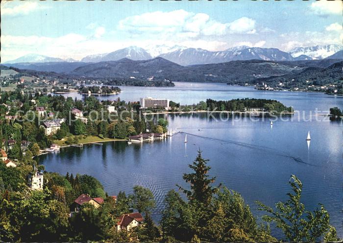 Poertschach Woerthersee Fliegeraufnahme mit Karawanken