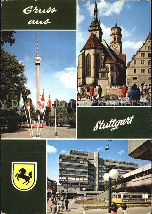 STUTTGART  CITY Stiftskirche Fernsehturm Schlossplatz