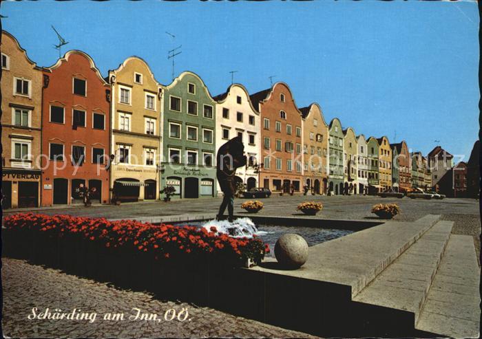 Schaerding Christophorus Brunnen Silberzeile Stadtplatz