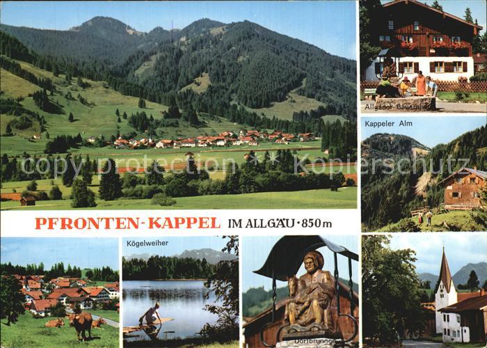 Kappel Pfronten Panorama Allgaeuer Bauernhof Kappeler Alm Koegelweiher Dorfbrunn