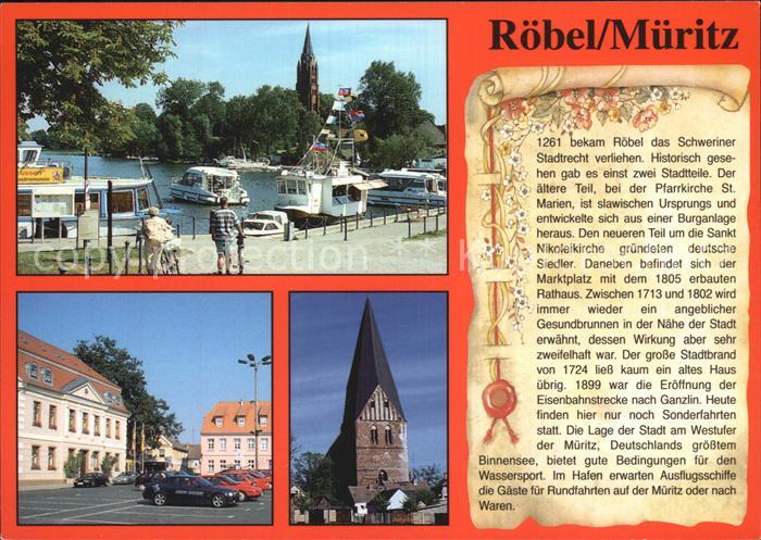 Roebel Mueritz Hafen Marktplatz Pfarrkirche St Marien