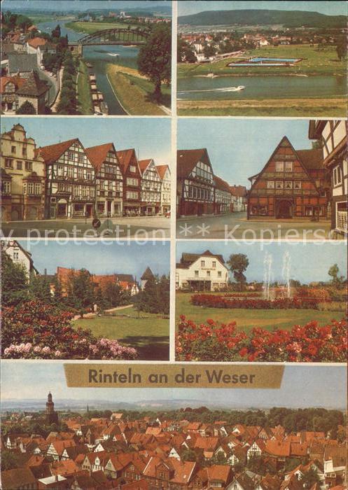 Rinteln Weser Niedersachsen Altstadt und neue Anlagen Panorama