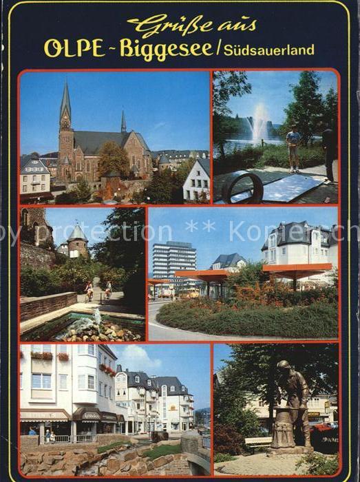 Olpe Biggesee Kirche Minigolf Brunnen Teilansichten Statue