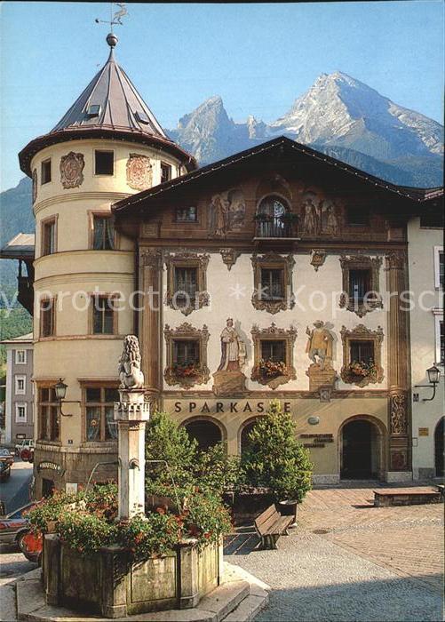 BERCHTESGADEN Bayern Marktplatz Brunnen
