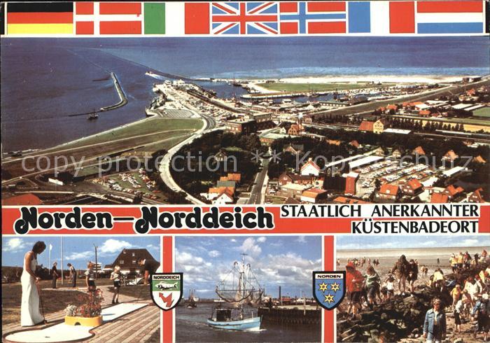 Norden Norddeich Ostfriesland Fliegeraufnahme Minigolf Fischkutter Wattwanderung