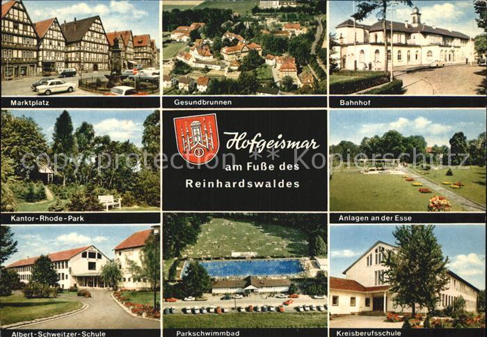 Hofgeismar marktplatz Gesundbrunnen Bahnhof Kantor Rhode Park Anlagen an der Ess