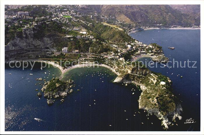 Taormina Sizilien Isola Bella veduta aerea