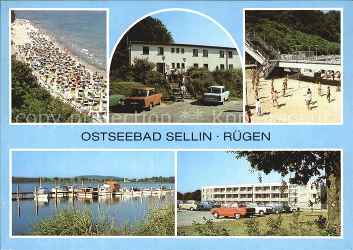 Sellin Ruegen FDGB Erholungsheim Freitreppe zum Strand Bootssteg Selliner See