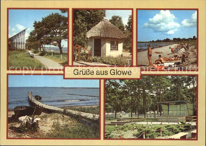 Glowe Ruegen HO Gaststaette Wartehaeuschen Strand Fischereianlegestelle Freilich