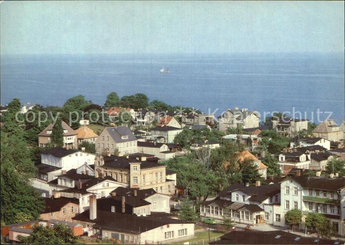 Sassnitz Ostseebad Ruegen Ortsansicht mit Meerblick