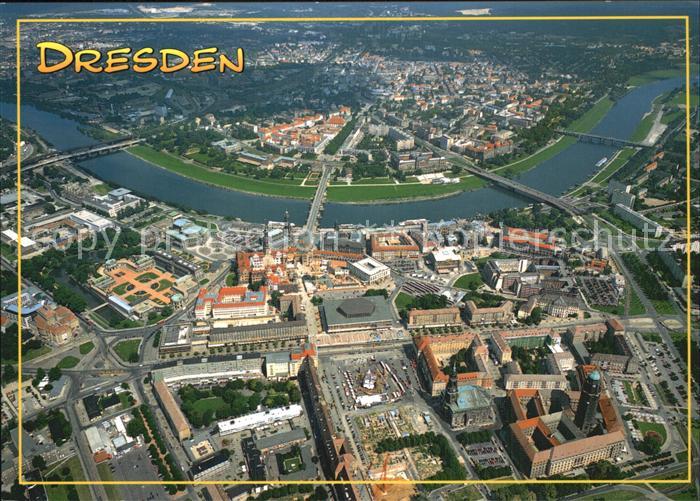 DRESDEN Elbe Historische Stadt Fliegeraufnahme