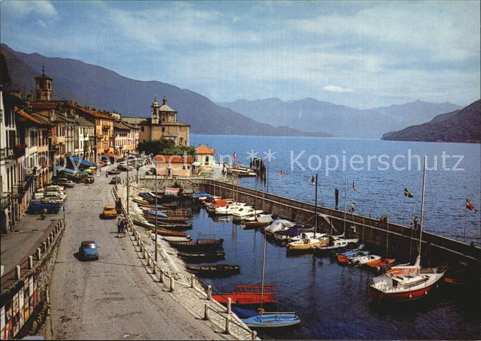 Cannobio Lago Maggiore Uferstrasse Hafen Alpen