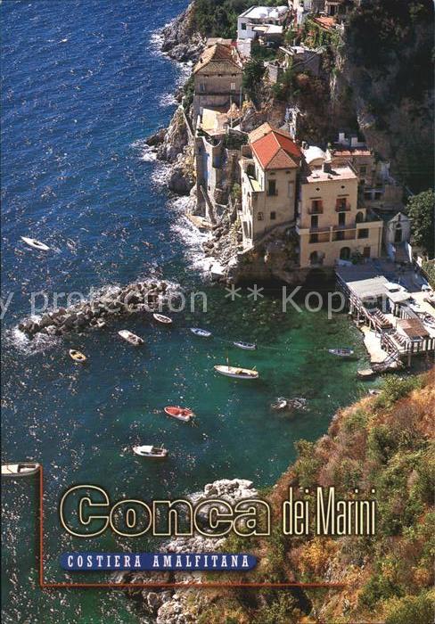 Conca dei Marini Blick auf den Hafen Kueste Costiera Amalfitana