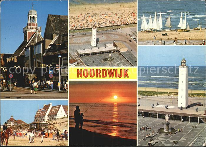 Noordwijk aan Zee  Strassenpartie Strand Reiten Leuchtturm Sonnenuntergang Segel
