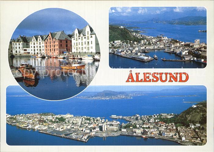 Alesund Hafen Fliegeraufnahme
